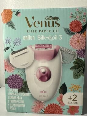 (B) Braun Silk-epil 3 SE3-410 Epilator Set Venus x Rifle Paper Co.